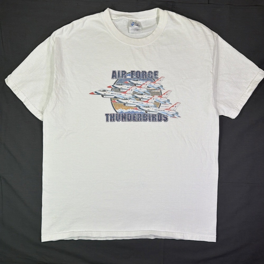Vintage Air Force Thunderbirds Tee White Size Large Graphic Print